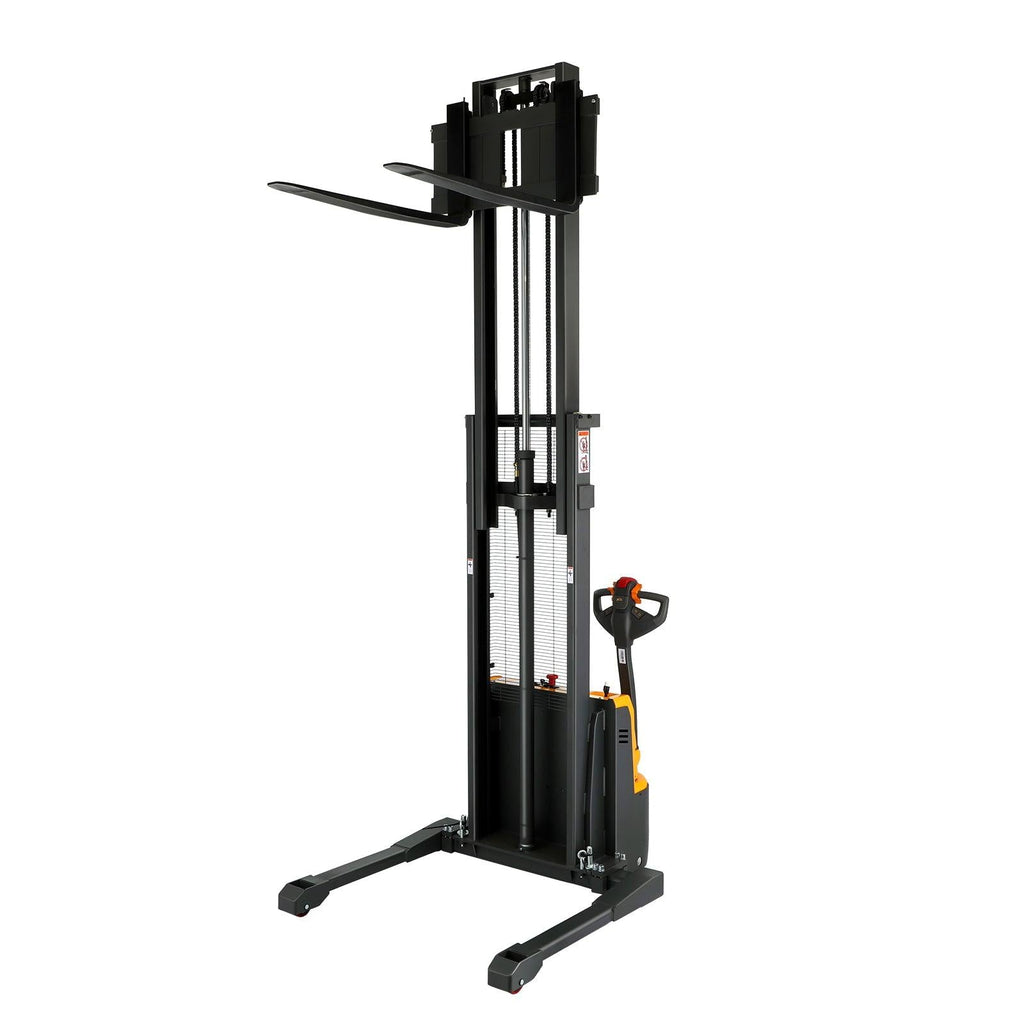 Apollolift Electric Straddle Stacker with 118&quot; Lift and 2640 lb Cap Pallet Stacker - A-3042