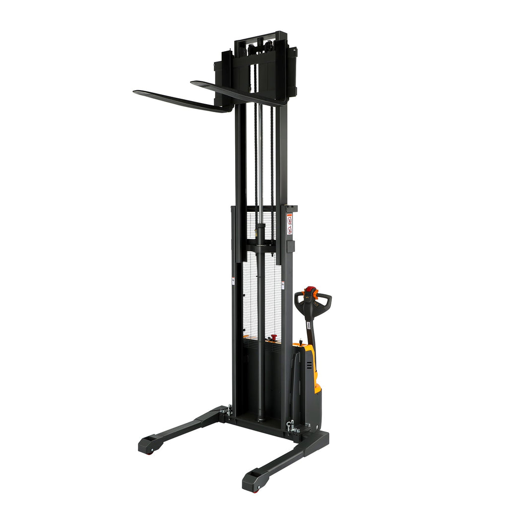 Apollolift Electric Straddle Stacker with 118&quot; Lift and 3300 lb Cap Pallet Stacker - A-3023
