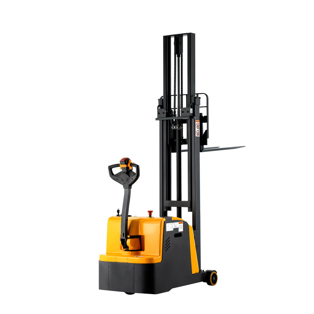 Apollolift Electric Straddle Stacker with 118&quot; Lift and 2200 lb Cap Pallet Stacker - A-3040